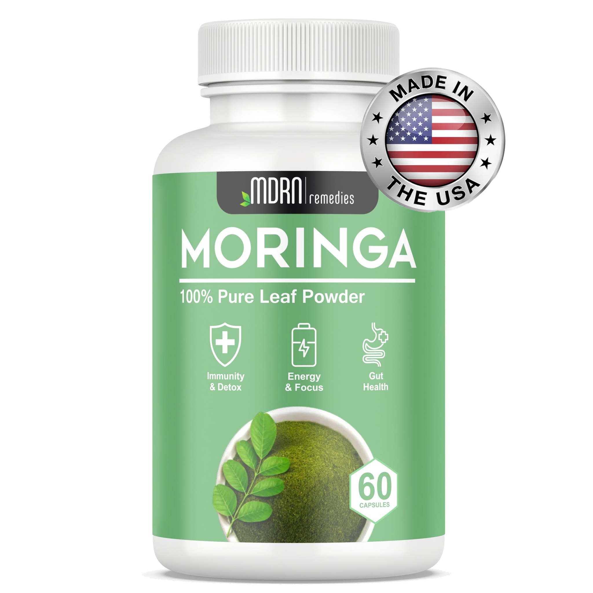 Pure Moringa Powder Capsules